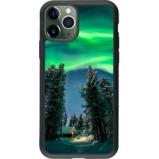 Coque iPhone 11 Pro - Silicone rigide noir Winter 22 Northern Lights