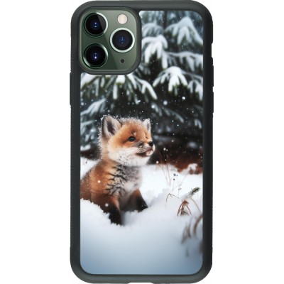 iPhone 11 Pro Case Hülle - Silikon schwarz Weihnachten 2023 Fuechslein Tanne