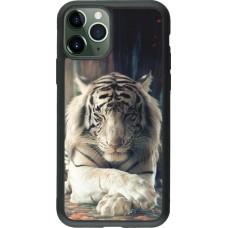 Coque iPhone 11 Pro - Silicone rigide noir Zen Tiger