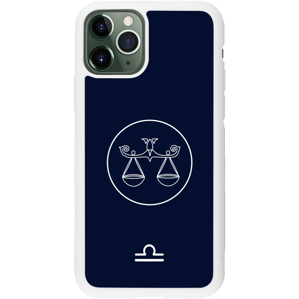 Coque iPhone 11 Pro - Silicone rigide blanc Astrologie Balance