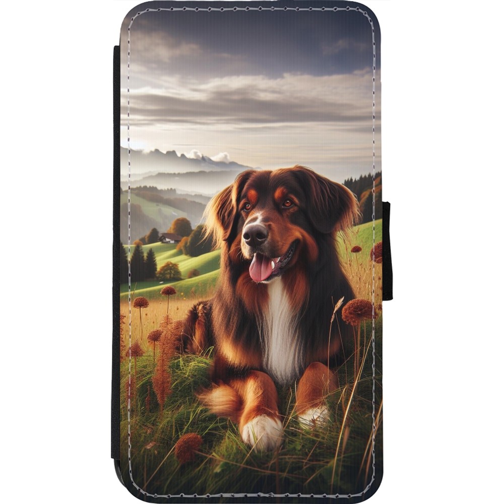 iPhone 11 Pro Case Hülle - Wallet schwarz Hund Land Schweiz