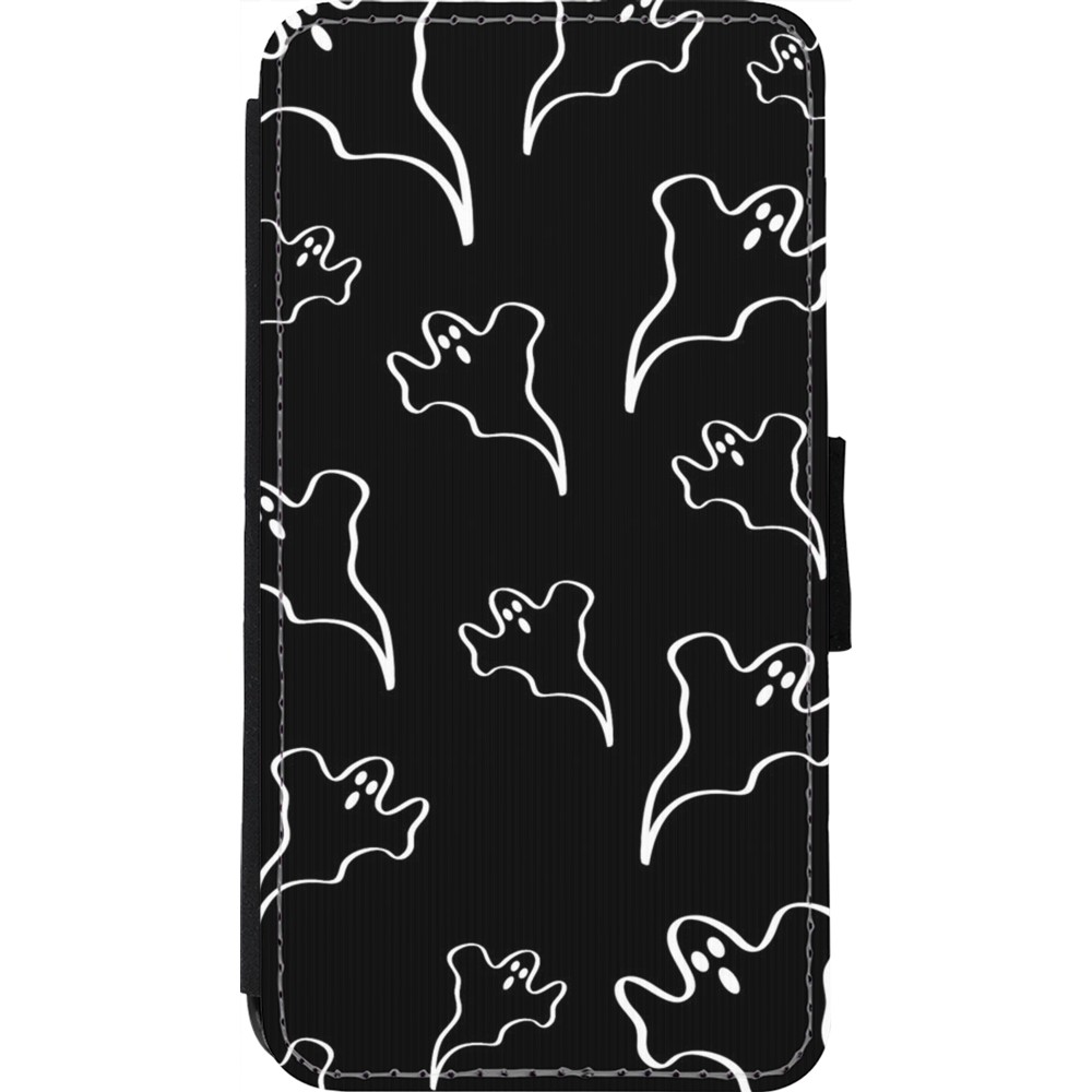 iPhone 11 Pro Case Hülle - Wallet schwarz Halloween 2024 black and white ghosts