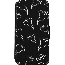 iPhone 11 Pro Case Hülle - Wallet schwarz Halloween 2024 black and white ghosts