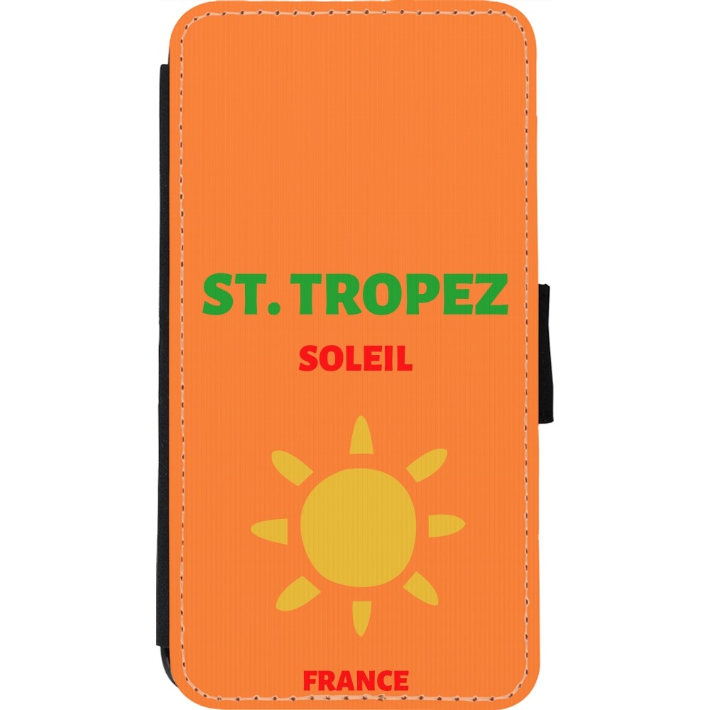 iPhone 11 Pro Case Hülle - Wallet schwarz Pop Summer Destination St-Tropez