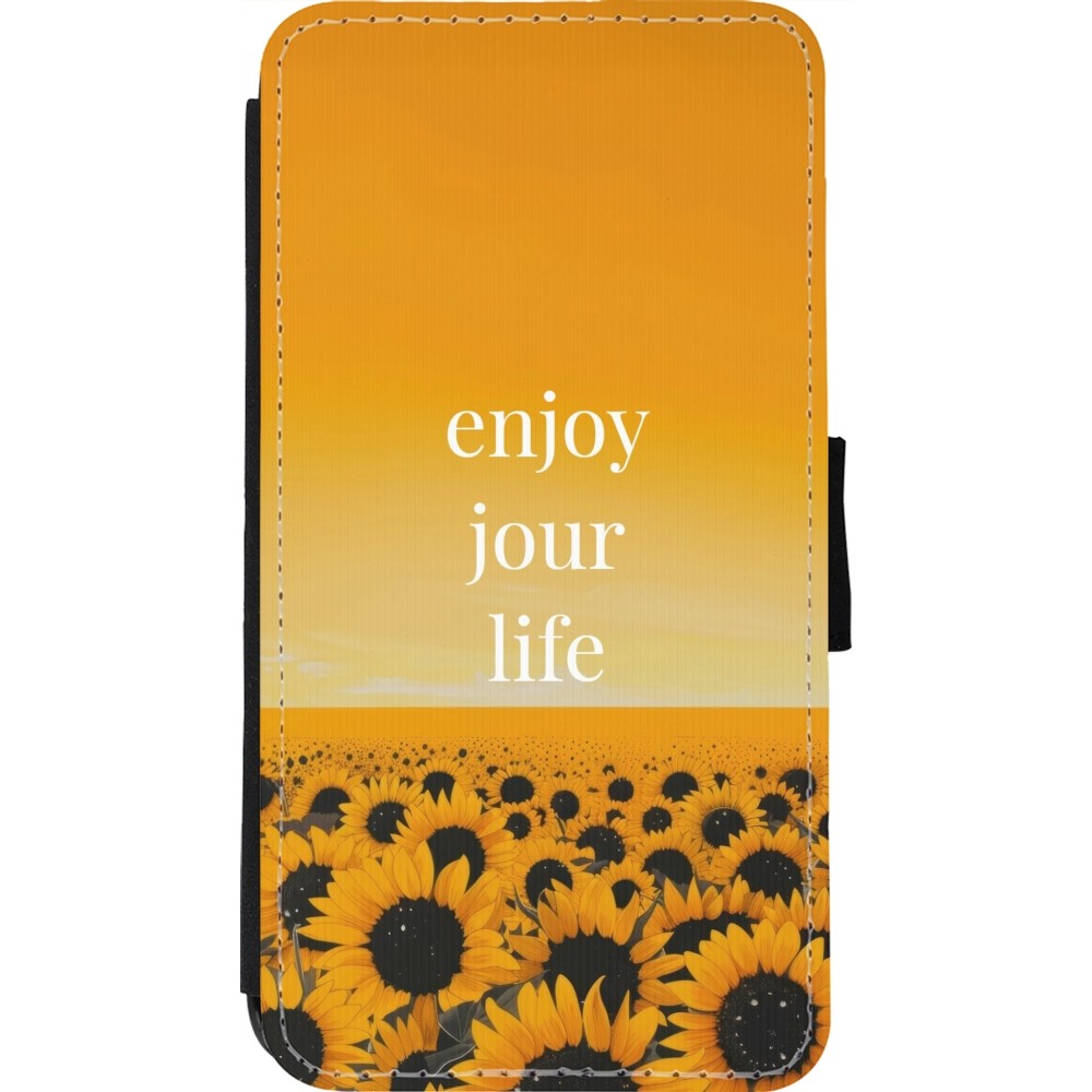 iPhone 11 Pro Case Hülle - Wallet schwarz Summer 2025 Enjoy your life