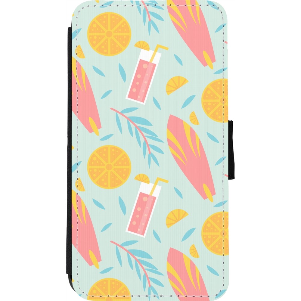 Coque iPhone 11 Pro - Wallet noir Summer 2025 Pattern citron