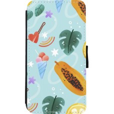 iPhone 11 Pro Case Hülle - Wallet schwarz Summer 2025 Pattern papaya