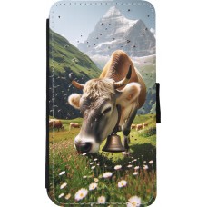iPhone 11 Pro Case Hülle - Wallet schwarz Kuh Berg Wallis