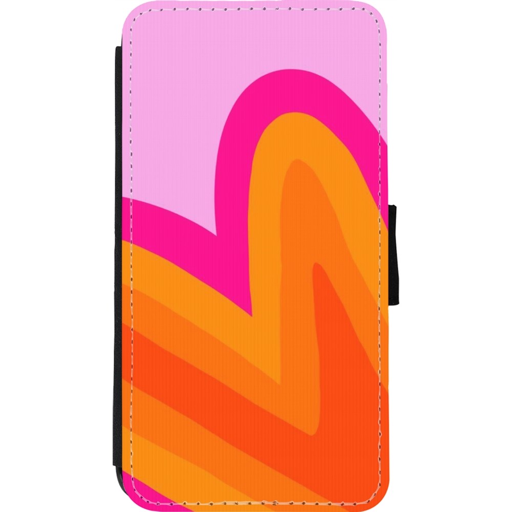 iPhone 11 Pro Case Hülle - Wallet schwarz Valentine 2024 heart gradient