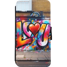 iPhone 11 Pro Case Hülle - Wallet schwarz Valentin 2025 Liebe U Tag