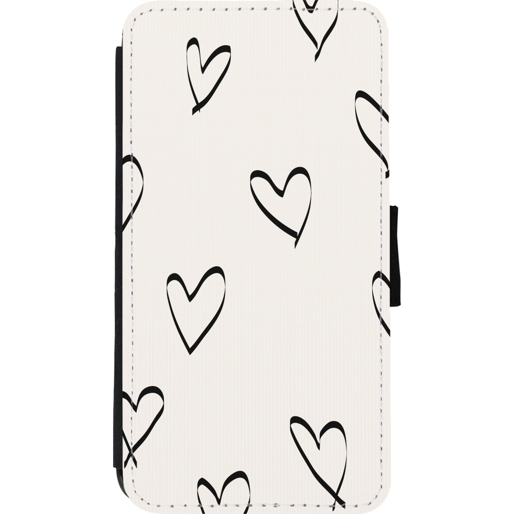 iPhone 11 Pro Case Hülle - Wallet schwarz Valentine 2023 minimalist hearts