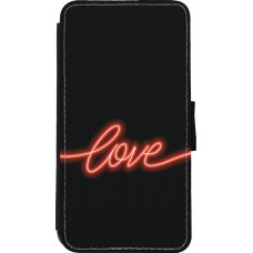 iPhone 11 Pro Case Hülle - Wallet schwarz Valentine 2023 neon love