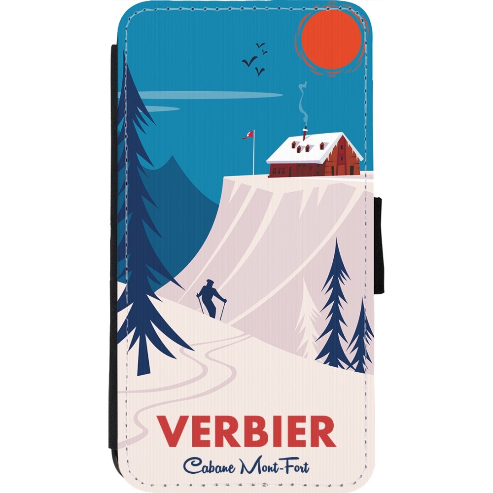 iPhone 11 Pro Case Hülle - Wallet schwarz Verbier Cabane Mont-Fort
