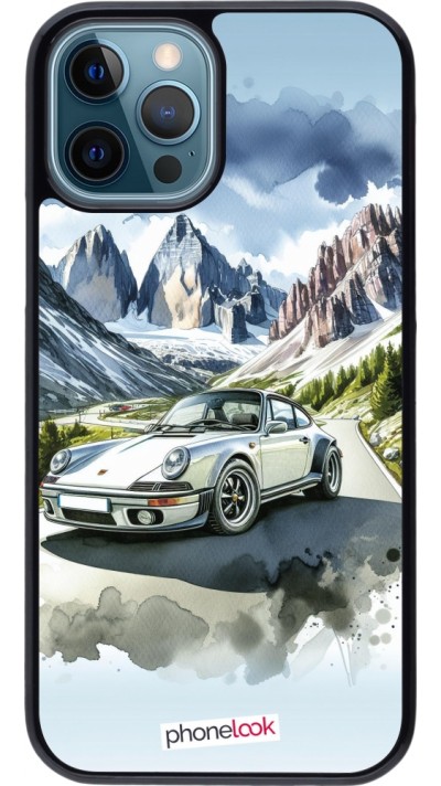 iPhone 12 / 12 Pro Case Hülle - Porsche 911 Berg Aquarell