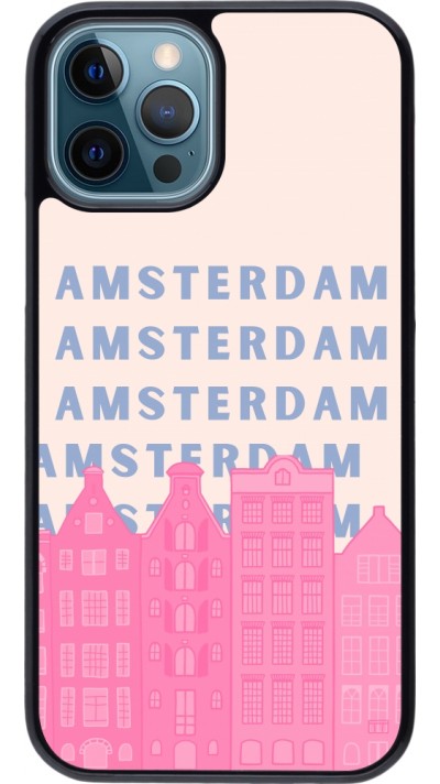 iPhone 12 / 12 Pro Case Hülle - Amsterdam Pink Print