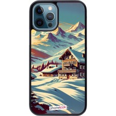 iPhone 12 / 12 Pro Case Hülle - Chalet Berg verschneit