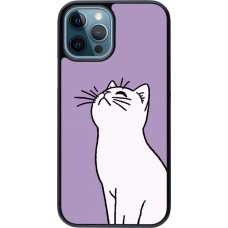iPhone 12 / 12 Pro Case Hülle - Chat auf lila Hintergrund