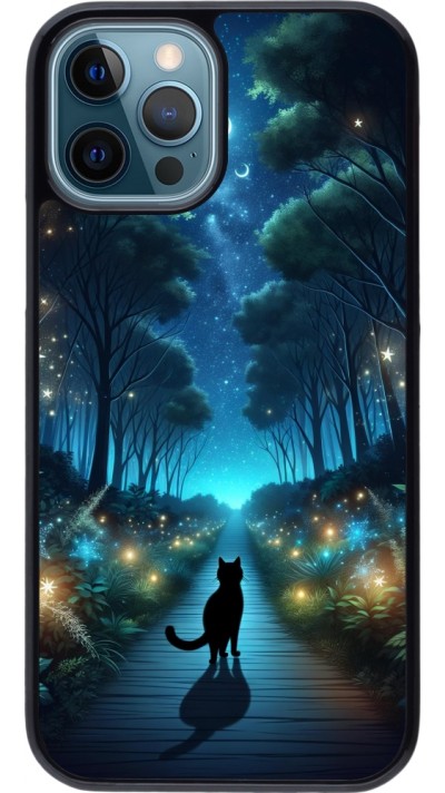 iPhone 12 / 12 Pro Case Hülle - Schwarze Katze Spaziergang