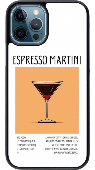 iPhone 12 / 12 Pro Case Hülle - Cocktail Rezept Espresso Martini