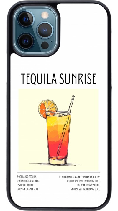 iPhone 12 / 12 Pro Case Hülle - Cocktail Rezept Tequila Sunrise