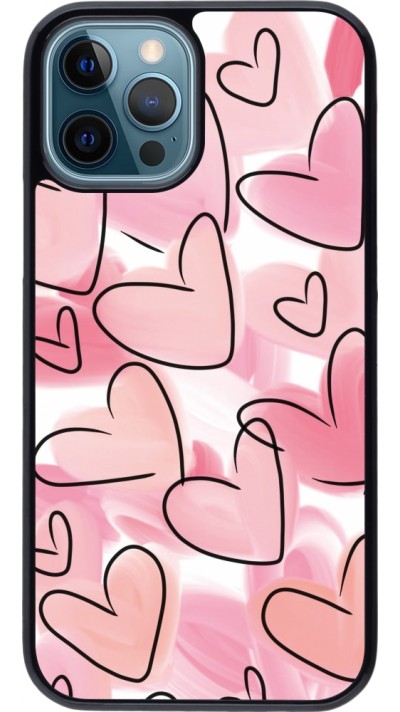 iPhone 12 / 12 Pro Case Hülle - Easter 2023 pink hearts