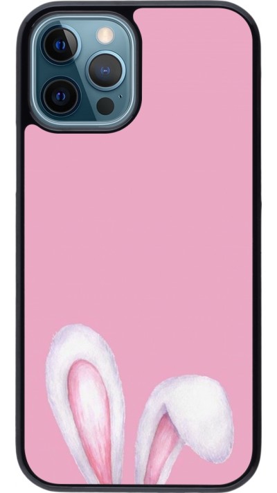 Coque iPhone 12 / 12 Pro - Easter 2024 pink bunny ears
