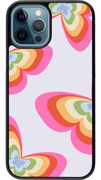 Coque iPhone 12 / 12 Pro - Easter 2024 rainbow butterflies