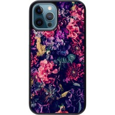 Hülle iPhone 12 / 12 Pro - Flowers Dark