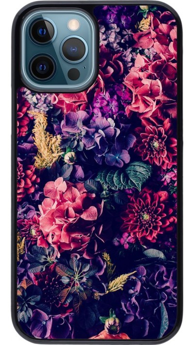 Coque iPhone 12 / 12 Pro - Flowers Dark