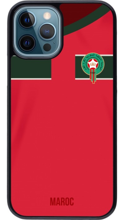 Coque iPhone 12 / 12 Pro - Maillot de football Maroc 2022 personnalisable