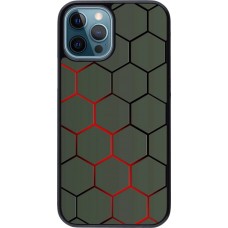 Coque iPhone 12 / 12 Pro - Geometric Line red