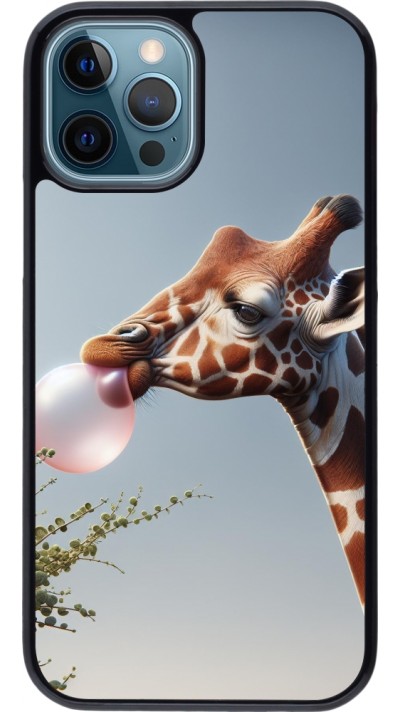 Coque iPhone 12 / 12 Pro - Girafe à bulle