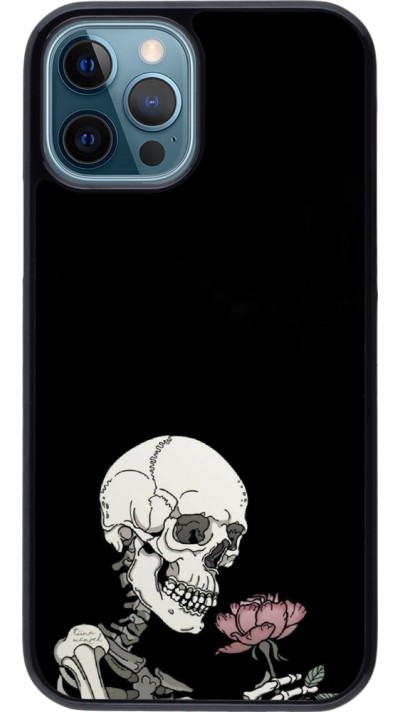 Coque iPhone 12 / 12 Pro - Halloween 2023 rose and skeleton