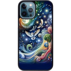 iPhone 12 / 12 Pro Case Hülle - Fliegender Blumen-Eule