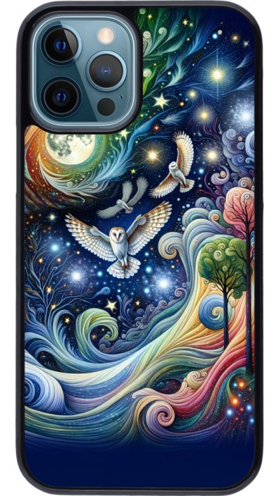 iPhone 12 / 12 Pro Case Hülle - Fliegender Blumen-Eule