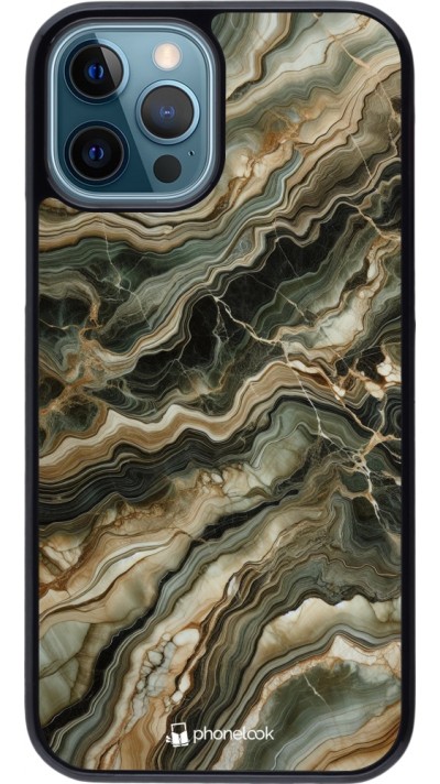 iPhone 12 / 12 Pro Case Hülle - Oliv Marmor