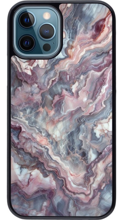 iPhone 12 / 12 Pro Case Hülle - Violetter silberner Marmor