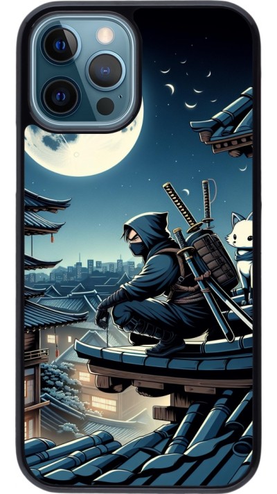 iPhone 12 / 12 Pro Case Hülle - Ninja unter dem Mond