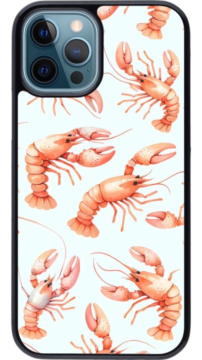 iPhone 12 / 12 Pro Case Hülle - Muster von pastellfarbenen Hummern