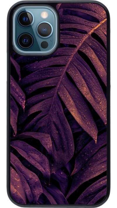 iPhone 12 / 12 Pro Case Hülle - Purple Light Leaves