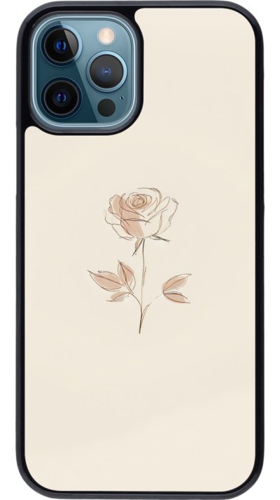 Coque iPhone 12 / 12 Pro - Sable Rose Minimaliste