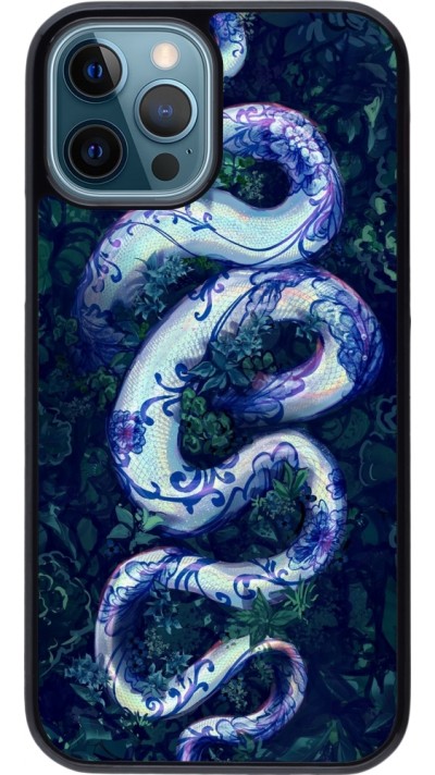 Coque iPhone 12 / 12 Pro - Serpent Blue Anaconda