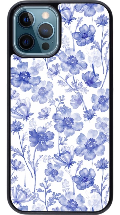 Coque iPhone 12 / 12 Pro - Spring 23 watercolor blue flowers