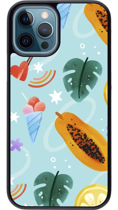 Coque iPhone 12 / 12 Pro - Summer 2025 Pattern papaya