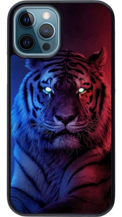 Coque iPhone 12 / 12 Pro - Tiger Blue Red