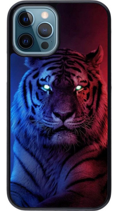 Hülle iPhone 12 / 12 Pro - Tiger Blue Red