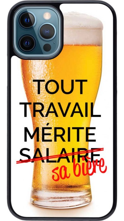 Coque iPhone 12 / 12 Pro - Tout travail mérite sa bière