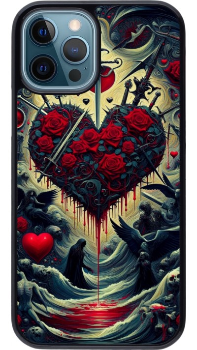 iPhone 12 / 12 Pro Case Hülle - Dunkle Liebe Herz Blut