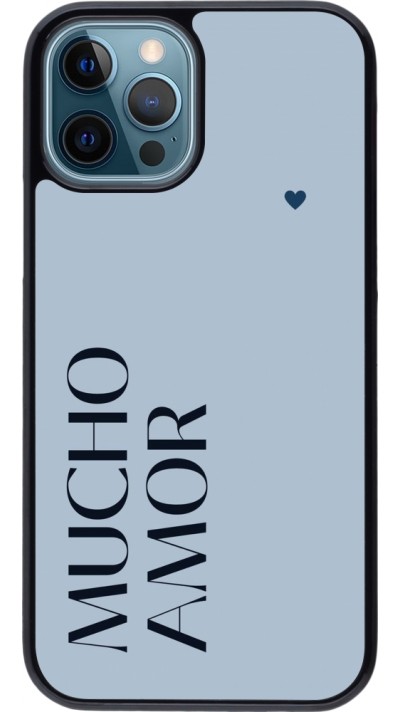 Coque iPhone 12 / 12 Pro - Valentine 2024 mucho amor azul