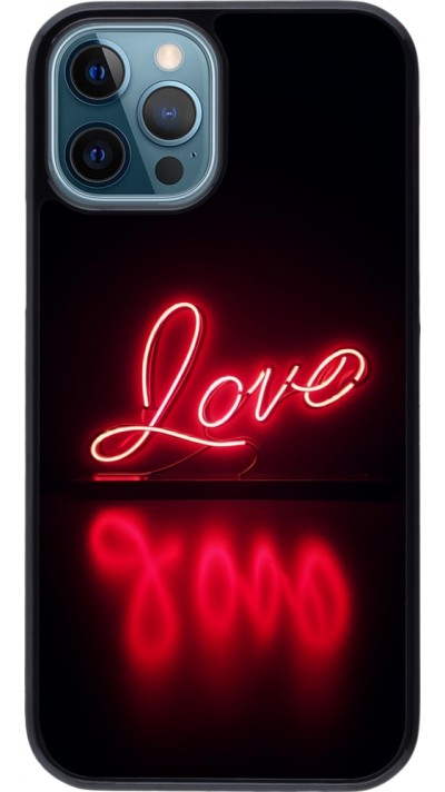 iPhone 12 / 12 Pro Case Hülle - Valentine 2025 Neon Liebe